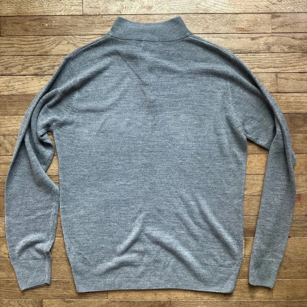 Polo Ralph Lauren XXL‎ 100% Cashmere Quarter Zip Pullover Sweater Mens Gray